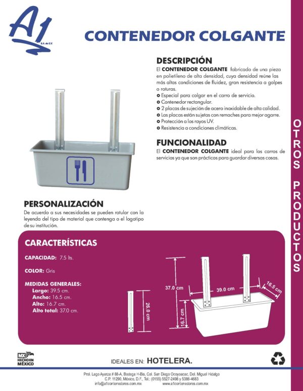 Contenedor colgante 602