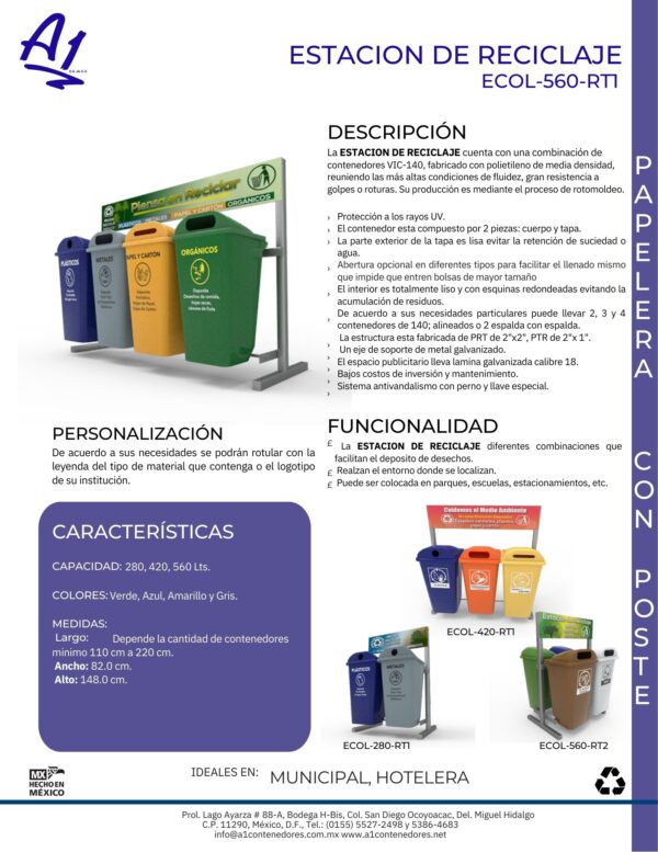 ESTACION DE RECICLAJE ECOL-560-RT2