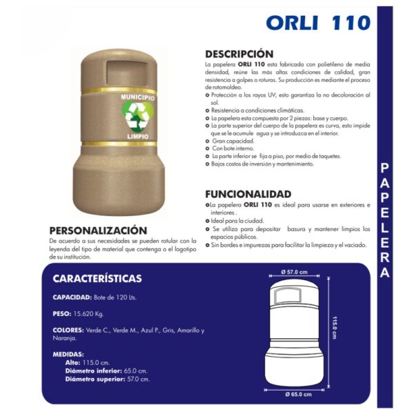 Papelera ORLI 110