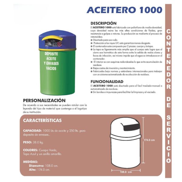 Contenedor ACEITERO 1000