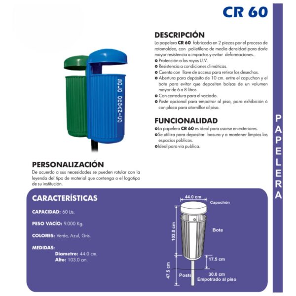 Papelera CR-60