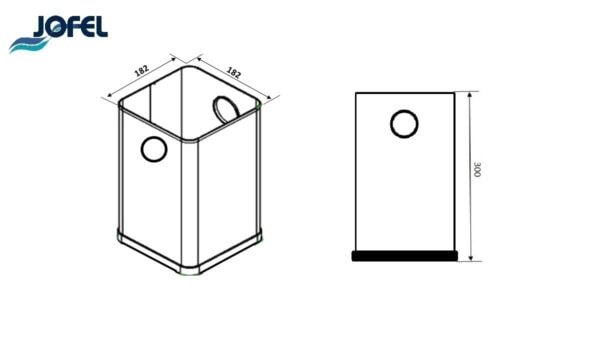 BASURERO CUADRADO PEQUEÑO INOXIDABLE