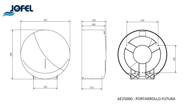 PORTARROLLO FUTURA MINI INOXIDABLE SATINADO