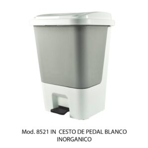 Bote de basura de pedal de 17 litros (Cuerpo Blanco) (SKKU 8521IN
