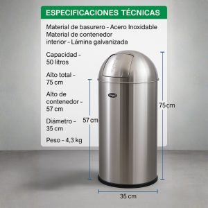 bote de acero inoxidable