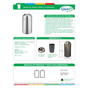 bote de acero inoxidable