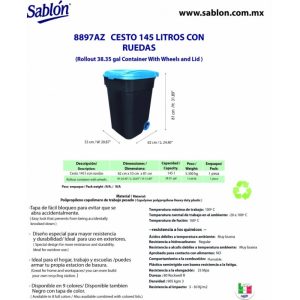 cesto de basura con ruedas