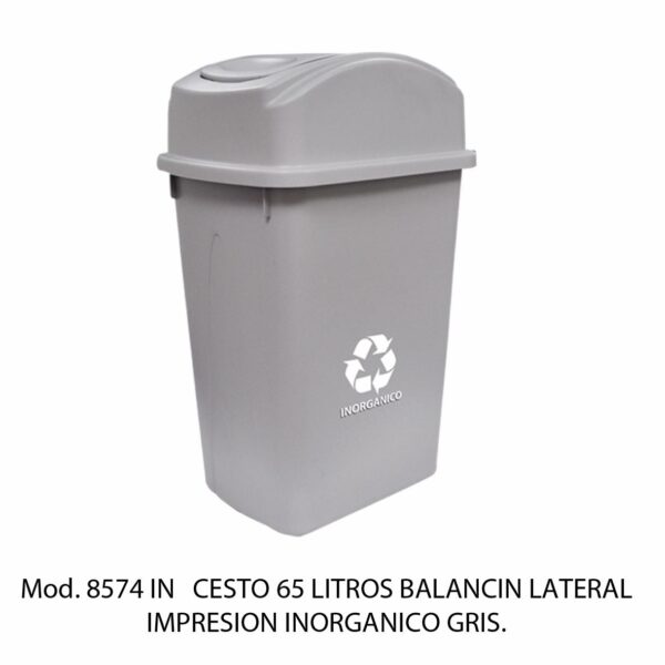 Cestos 65 L TAPA BALANCÍN LATERAL CON IMPRESION (SKU 8576OR)