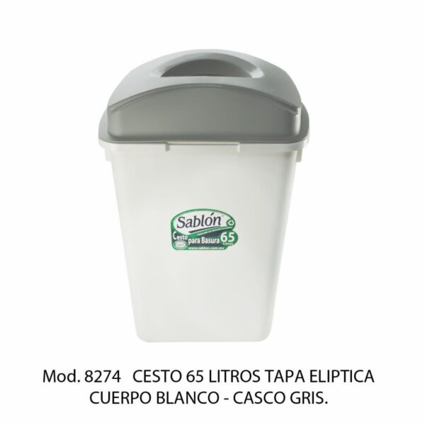 Cestos 65 L Tapa Elíptica (Bote Blanco)