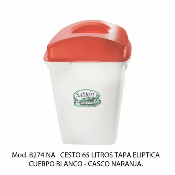 Cestos 65 L Tapa Elíptica (Bote Blanco)