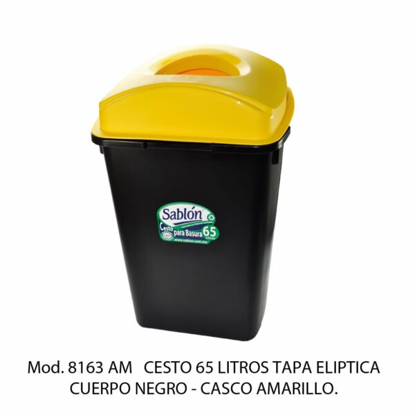 Cestos 65 L Tapa Elíptica (Bote Negro)