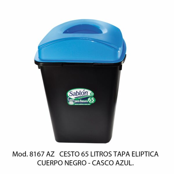 Cestos 65 L Tapa Elíptica (Bote Negro)