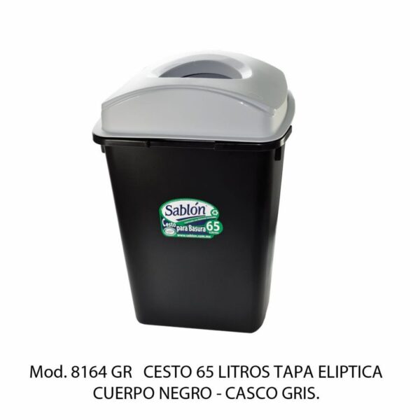 Cestos 65 L Tapa Elíptica (Bote Negro)