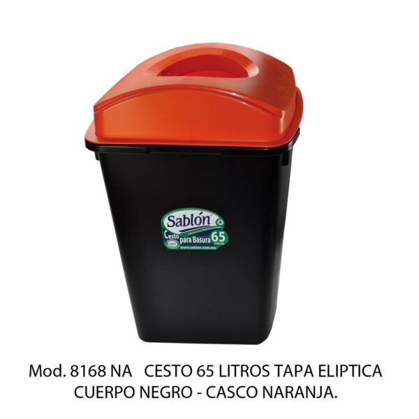 Cestos 65 L Tapa Elíptica (Bote Negro)