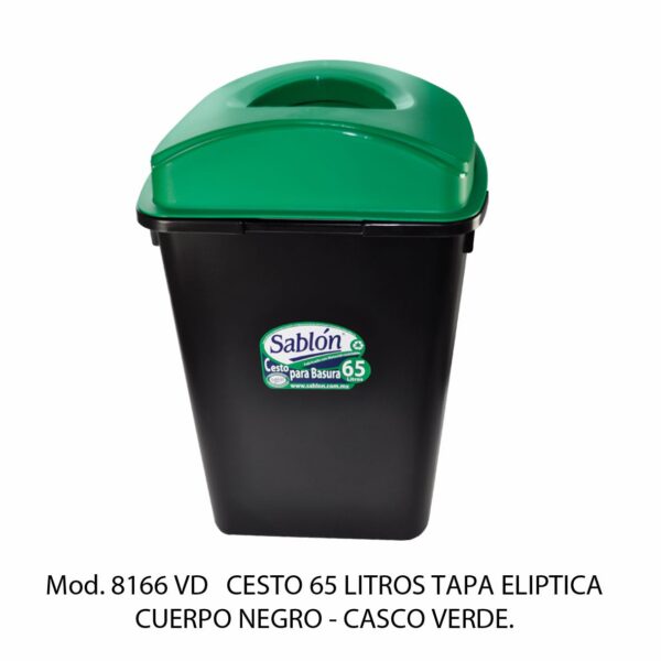 Cestos 65 L Tapa Elíptica (Bote Negro)