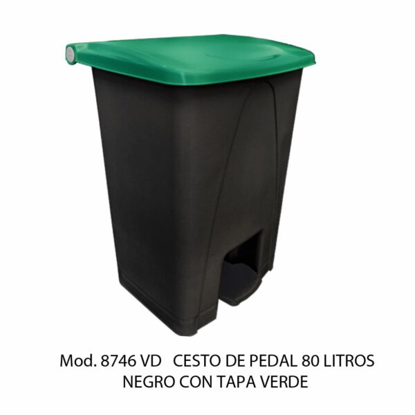 Cestos de Pedal 80 L (Bote Negro) (SKU 8746VD)