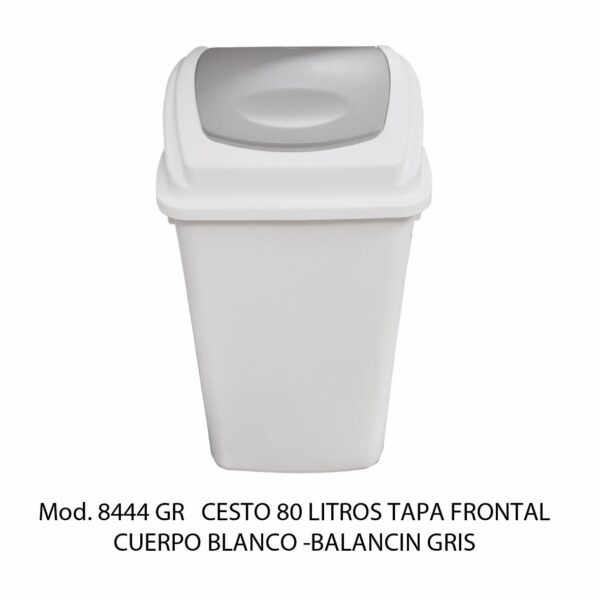 Cestos 80 L Tapa BALANCIN FRONTAL (Bote Blanco) (SKU 8442BL)