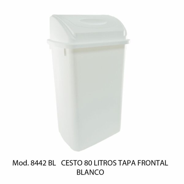 Cestos 80 L Tapa BALANCIN FRONTAL (Bote Blanco) (SKU 8442BL)
