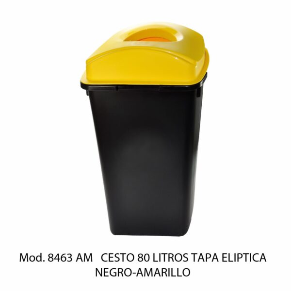 Cestos 80 L Tapa Elíptica (Bote Negro) (SKU 8466VD)