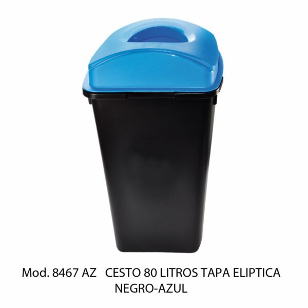 Cestos 80 L Tapa Elíptica (Bote Negro) (SKU 8466VD)
