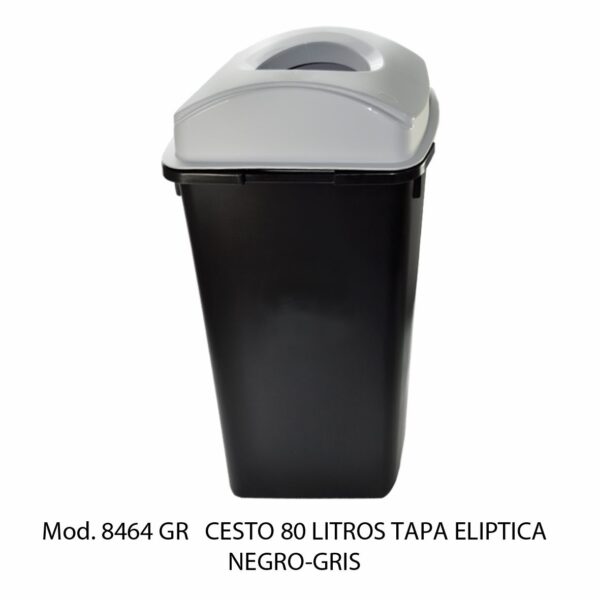 Cestos 80 L Tapa Elíptica (Bote Negro) (SKU 8466VD)