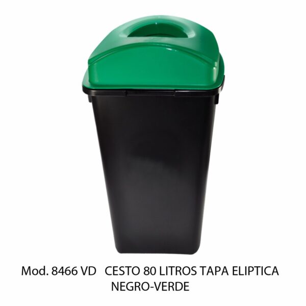 Cestos 80 L Tapa Elíptica (Bote Negro) (SKU 8466VD)