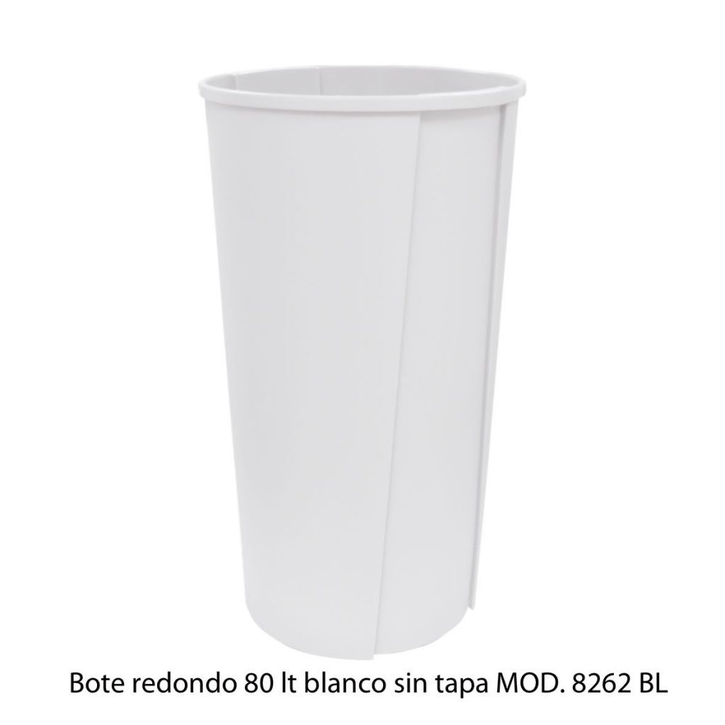 Bote de basura blanco con tapa sale