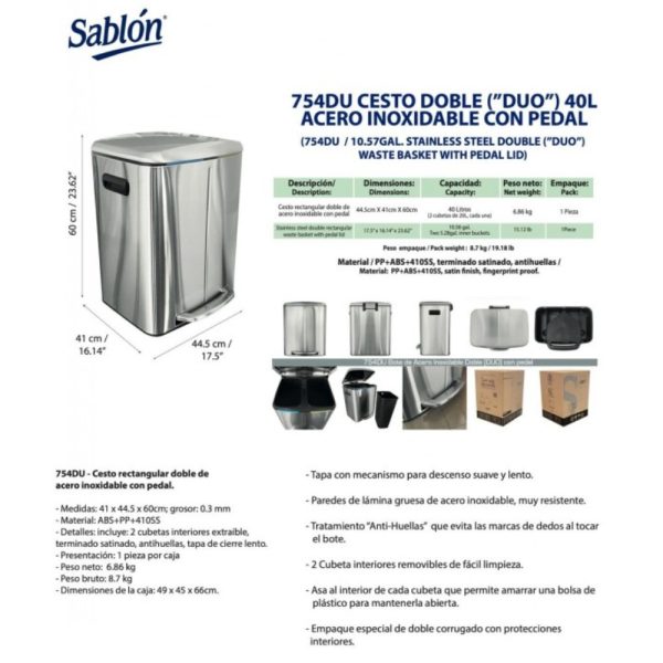 cesto metalico 40 l