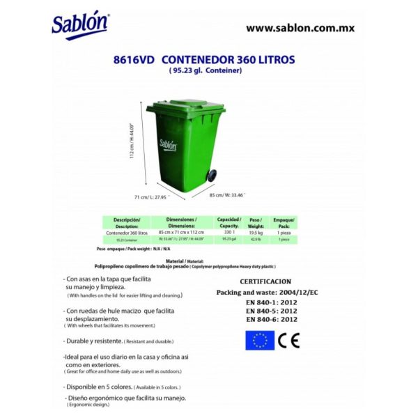 contenedor de 360 litros
