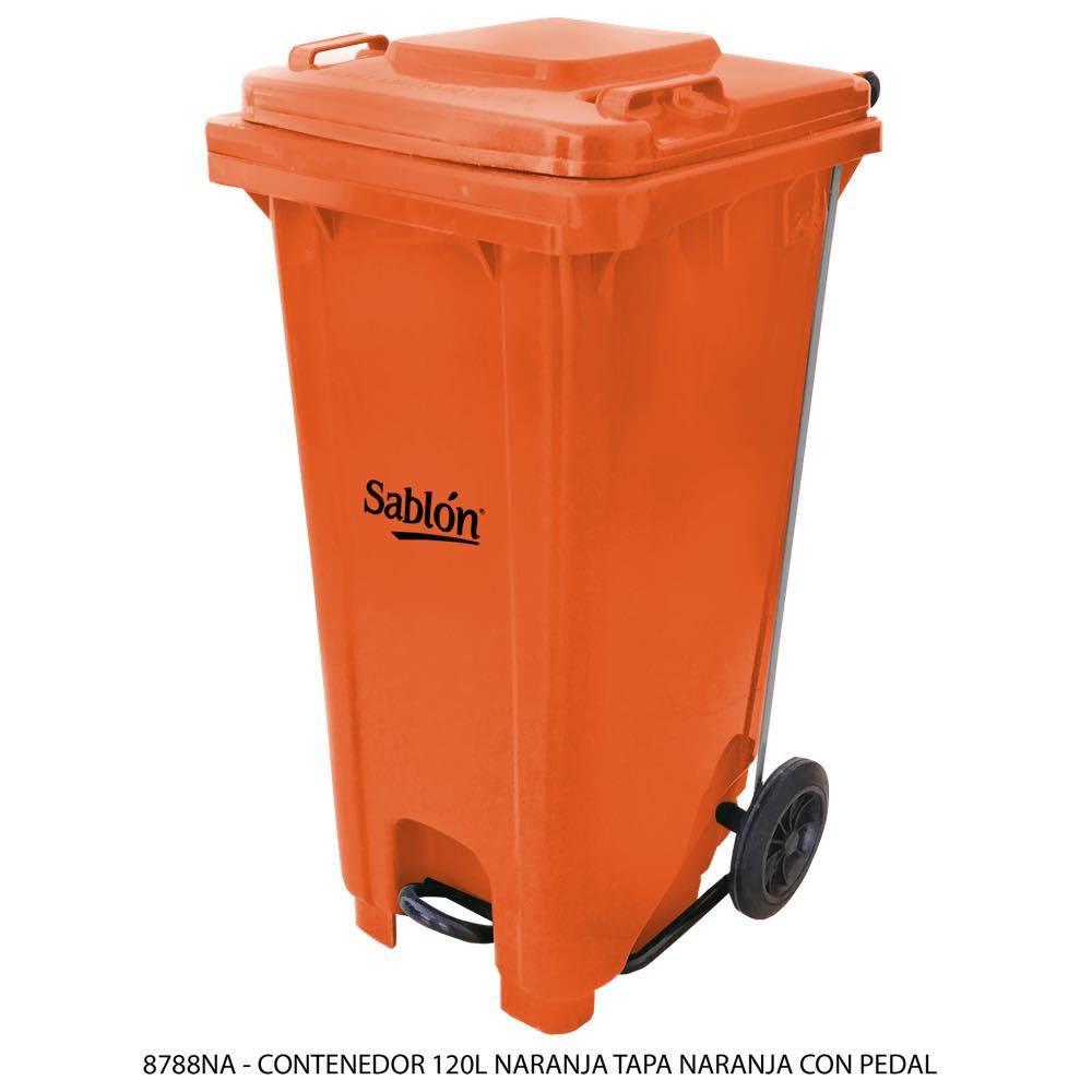 Contenedor de 120 lts con pedal SKU 8326VD Kolormats