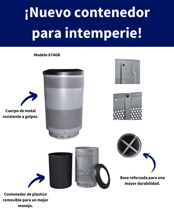 CONTENEDOR PUNZONADO DE METAL DE 72LT (SKU 874GR)