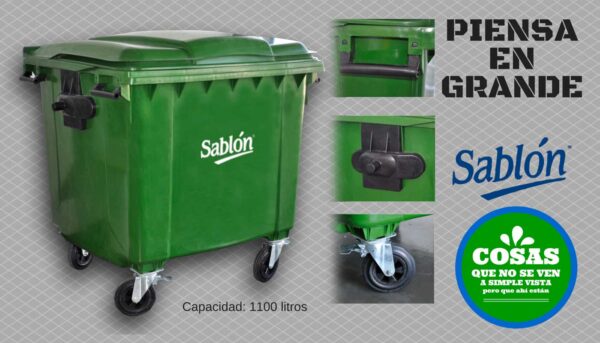 CONTENEDOR DE 1100 LTS CON PEDAL (SKU 8736VD)