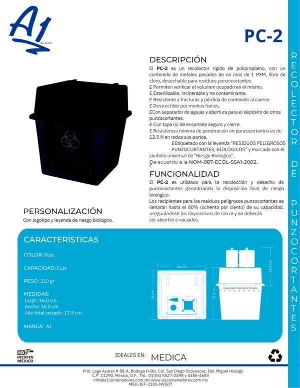 Recolector Para PUZOCORTANTES PC-2