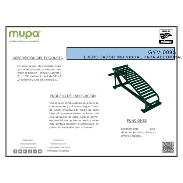 EJERCITADOR PARA ABDOMINALES GYM 009S