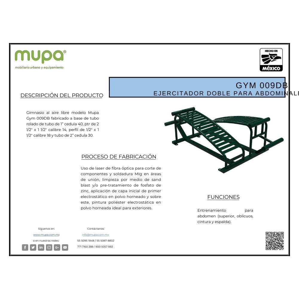 EJERCITADOR DOBLE PARA ABDOMINALES GYM009-DB