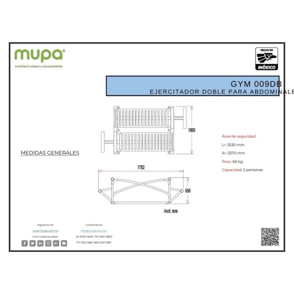 EJERCITADOR DOBLE PARA ABDOMINALES GYM009-DB