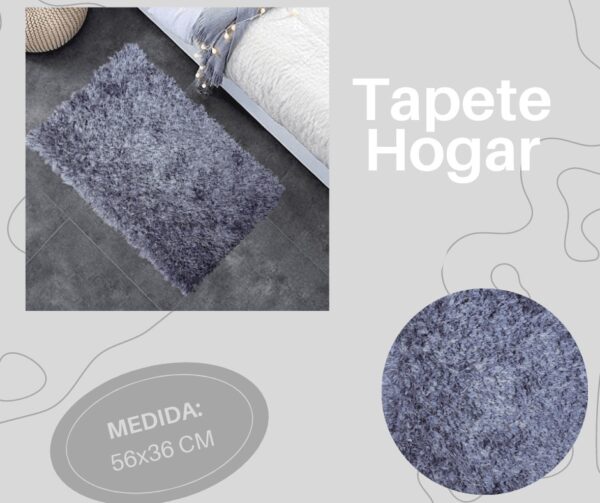 Tapete Decorativo Felpudo Gris 56x36cm