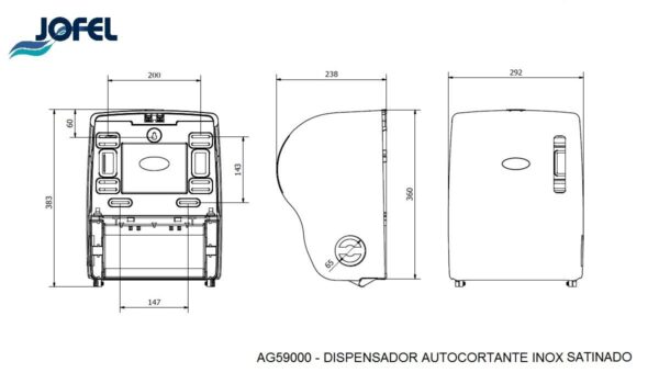 TOALLERO AUTO-CUT INOXIDABLE SATINADO