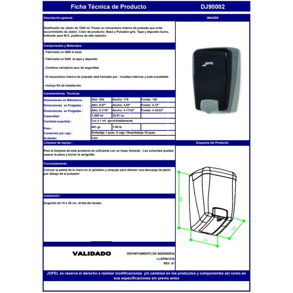 JABONERA AZUR MAXI RELLENABLE