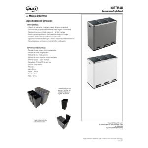 bote rectangular de acero inoxidable