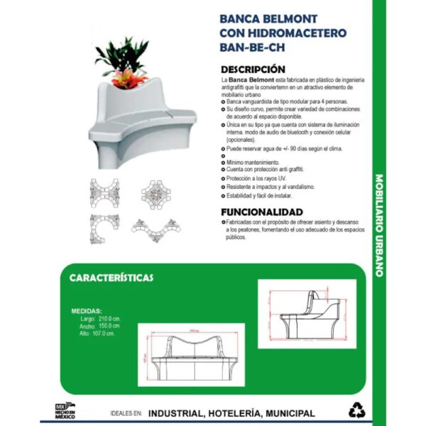 Banca BELMONT CURVA HIDROMACETERO