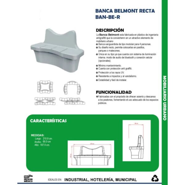 BANCA BELMONT RECTA BAN-BE-R