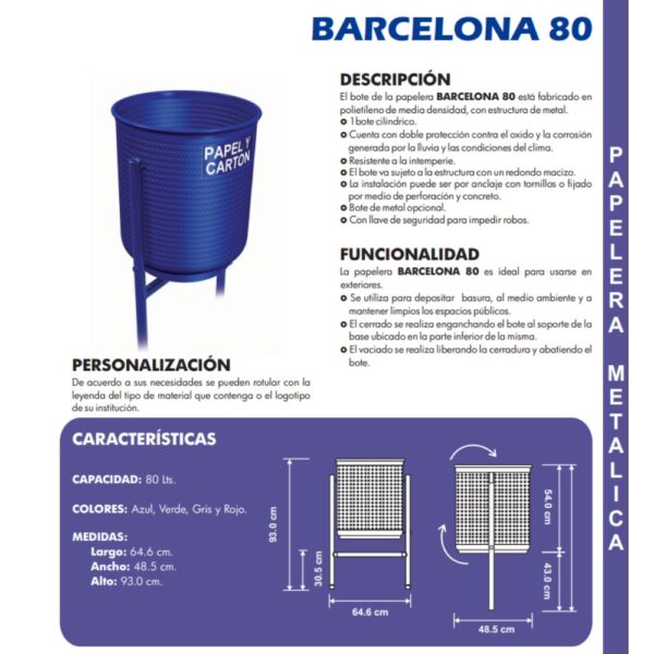 Papelera BARCELONA-80