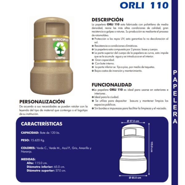 Papelera ORLI-110